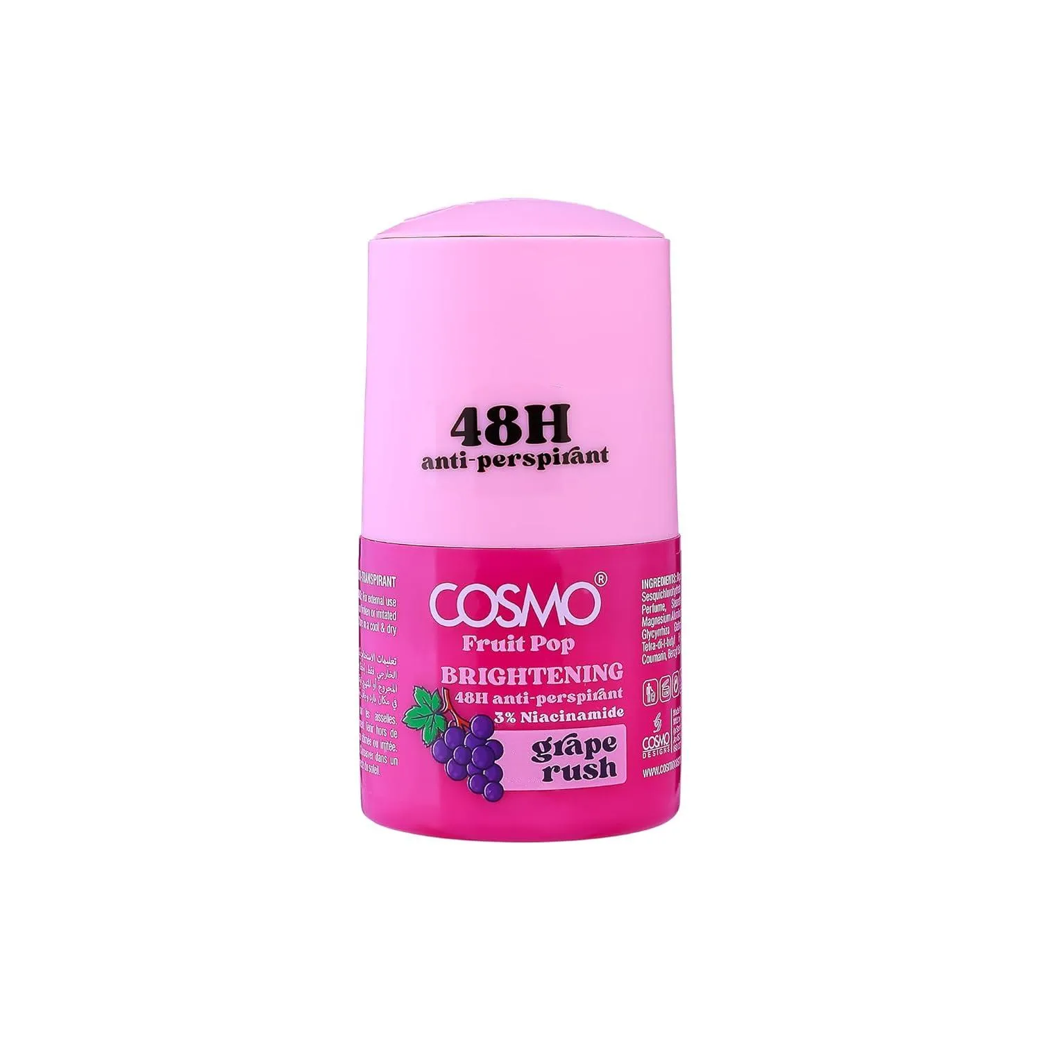 Cosmo Body Roll On 48H Anti-Perspirant Grape Rush - 50ml
