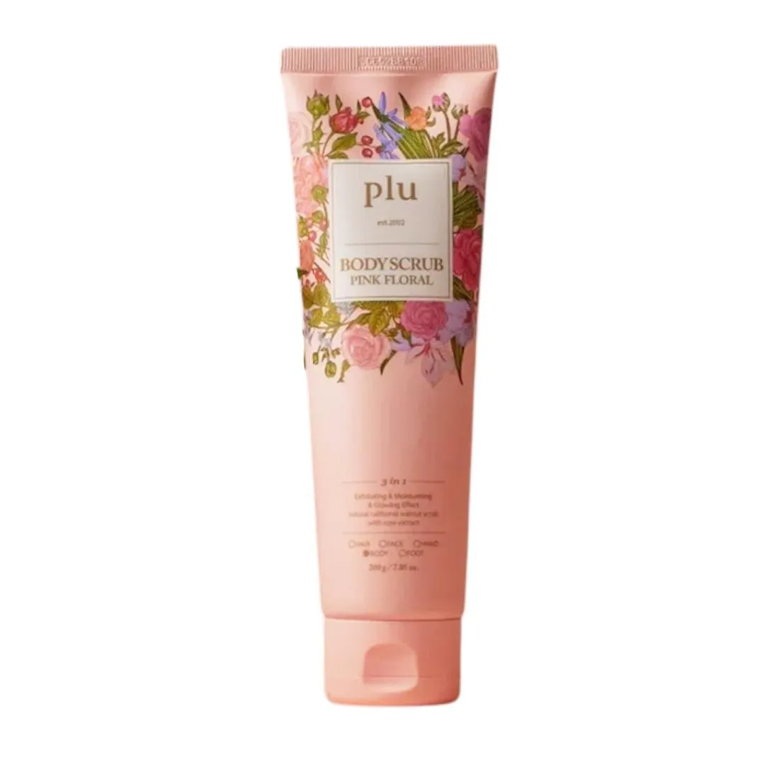 Plu Body Scrub Pink Floral Set