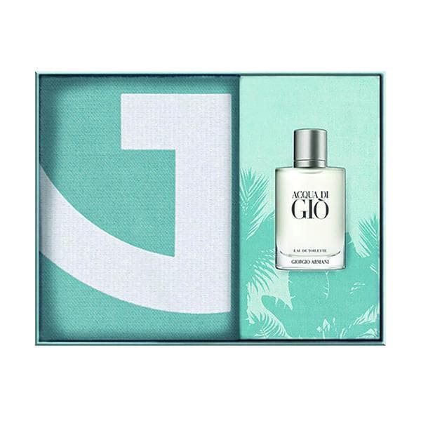 جورجيو ارماني اكوا دي جيو او دو تواليت مع منشفة – طقم هدية للرجال