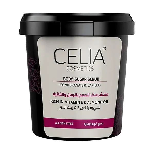 Celia Pomegranate Oil and Vanilla Oil Sugar Body Scrub