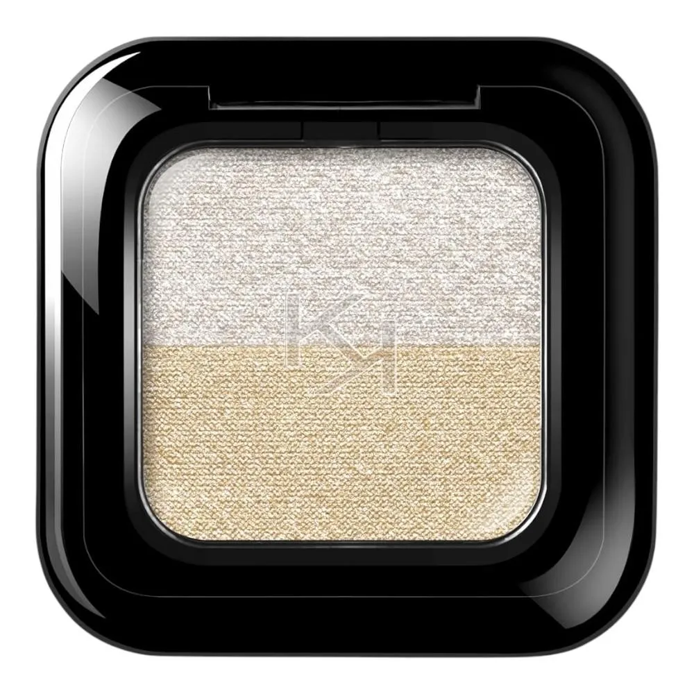 KIKO MILANO Bright Duo Eyeshadow - 01 Metallic White / True Gold
